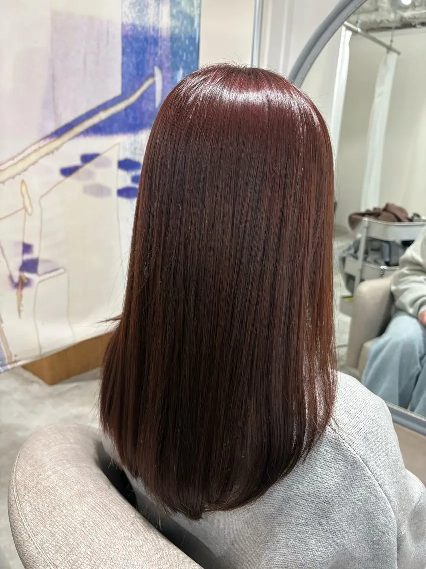 ロング ラベンダーベージュ カット ヘアカラー トリートメント 【日韓風、レイヤー】 🤍ひらい なつきのヘアスタイル