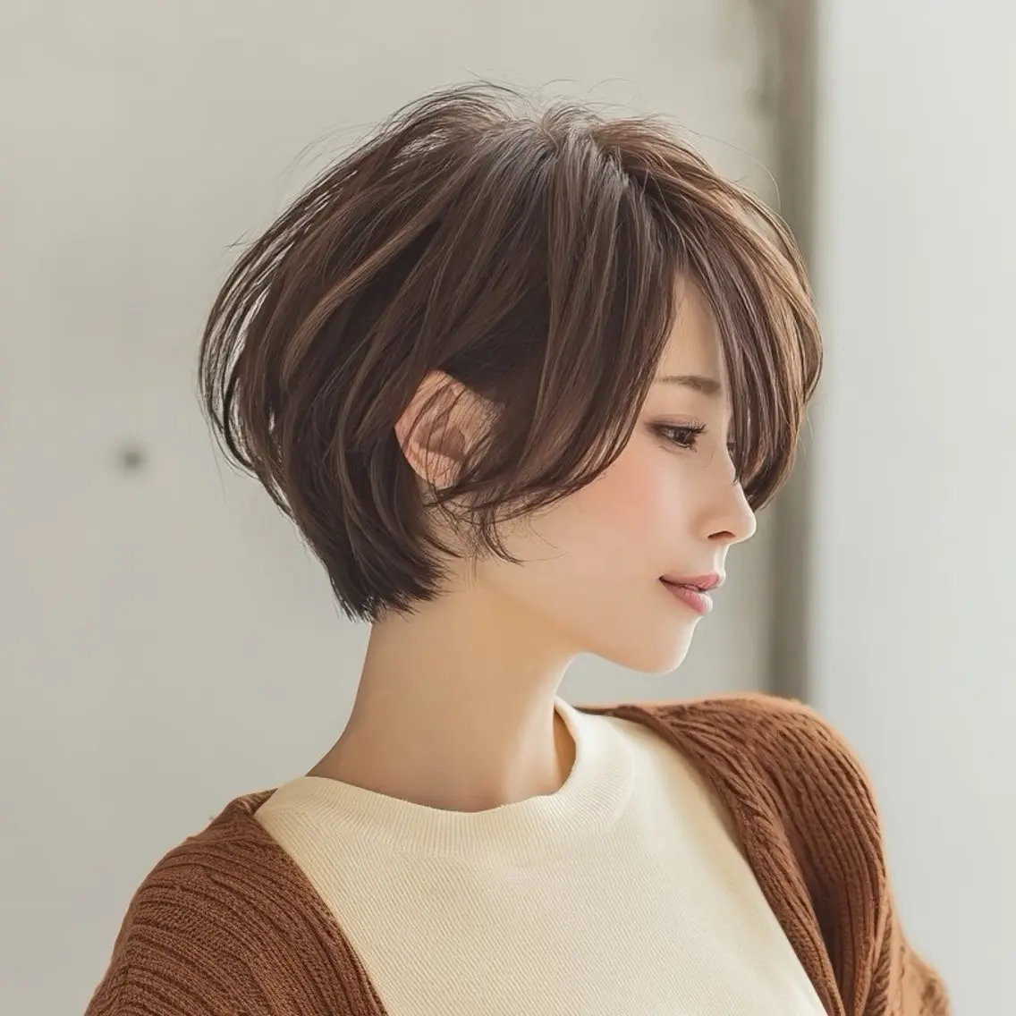 ショート カラー ショートボブ 丸みショート ボブ 顔周りカット レイヤーカット カット ヘアカラー トリートメント 🌿京都丸みショート /小倉徒歩4分/多田のヘアスタイル