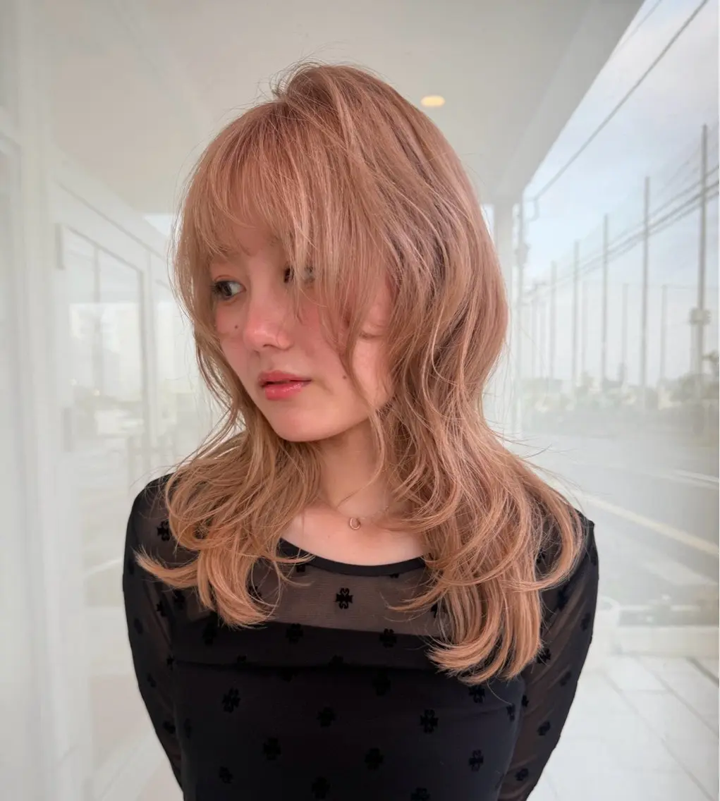 ミディアム カラー ヘアアレンジ ヘアカラー トリートメント ヒナ𓍯 ブリーチ/カラーのヘアスタイル