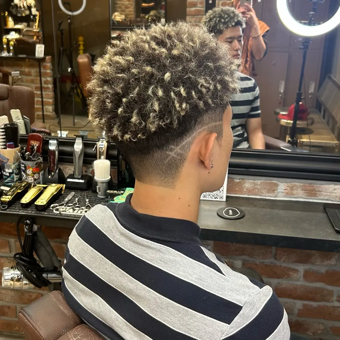 ショート パーマ メンズ カット パーマ 💈針金パーマ/ ソフトアフロ💈望愛のヘアスタイル