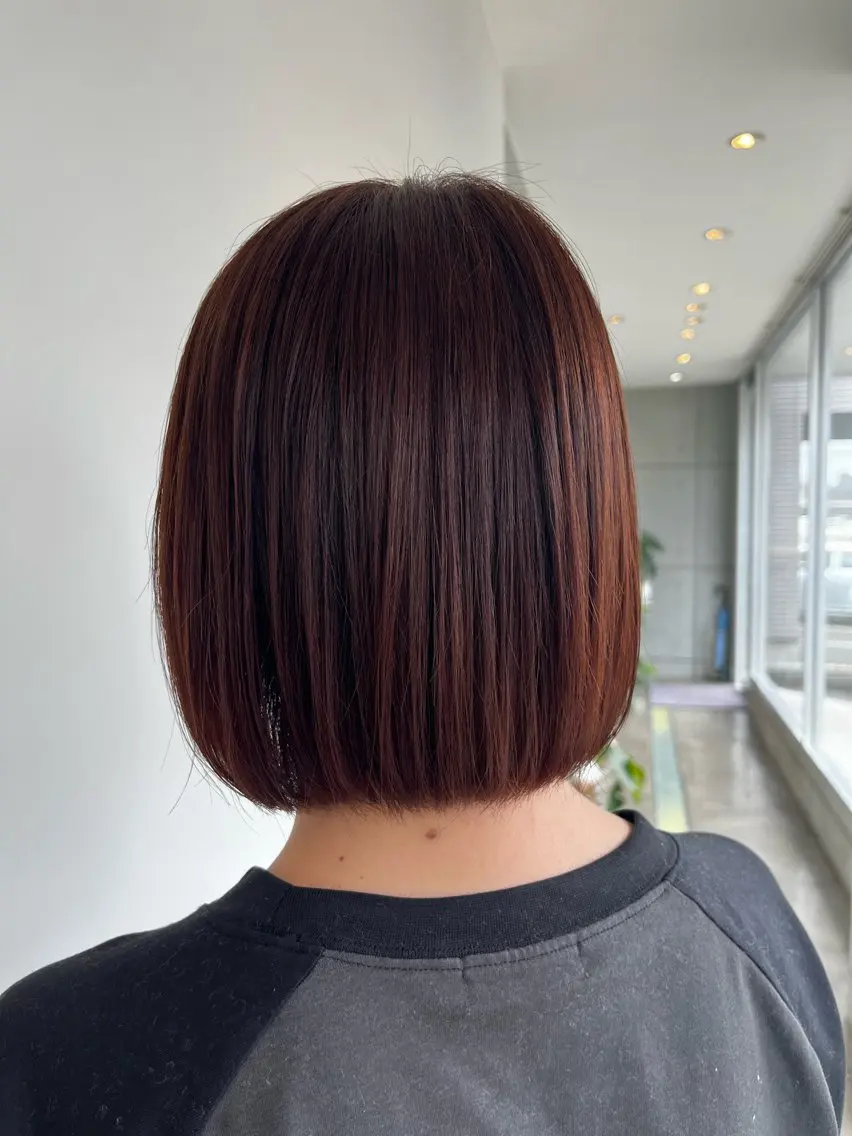 ショート オレンジブラウン ボブ おせ ちさとのヘアスタイル