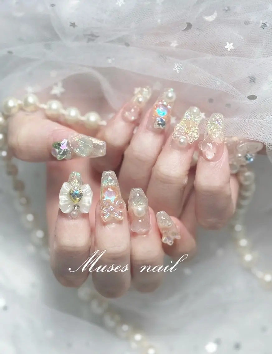 【チップ】【新規オフ無料】チップ長さ出し＋シリコンパーツ付け放題✨🐱🎀の写真