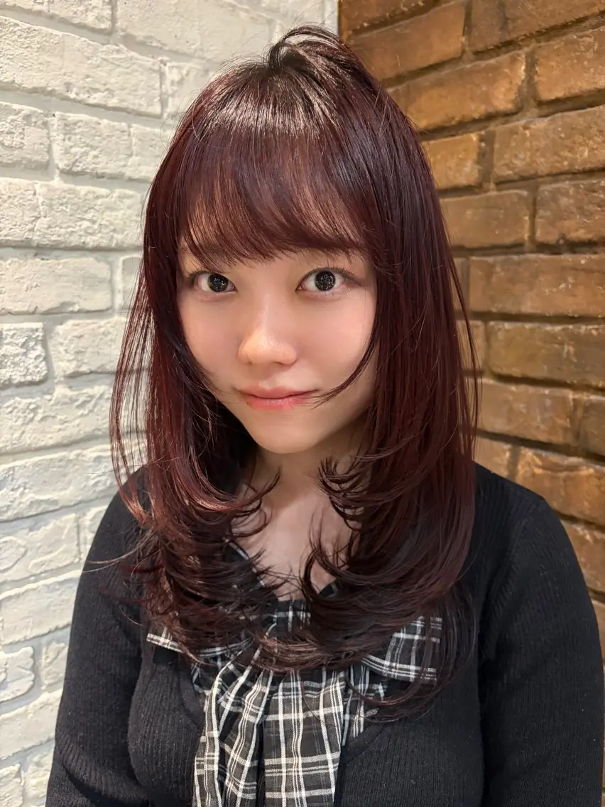 ロング レイヤーカット トリートメント カット 三瓶隼途/ボブ/ ショート/縮毛矯正のヘアスタイル