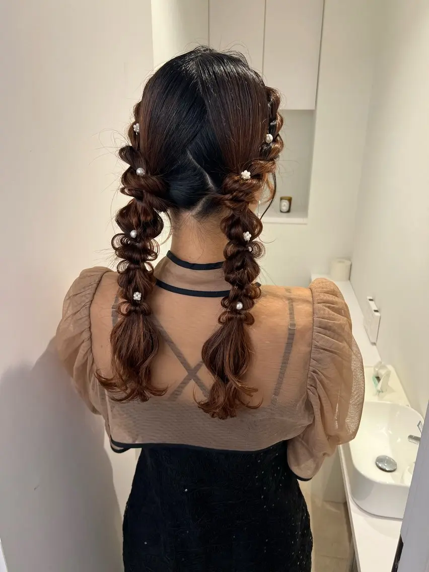 ヘアアレンジ ヘアセット アレンジ/ブラウン カラー HARU🕯のヘアスタイル
