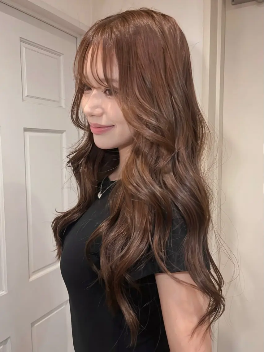 ロング カラー ベージュカラー カット ヘアカラー トリートメント 🍑透明感艶カラー 🍑/momoのヘアスタイル