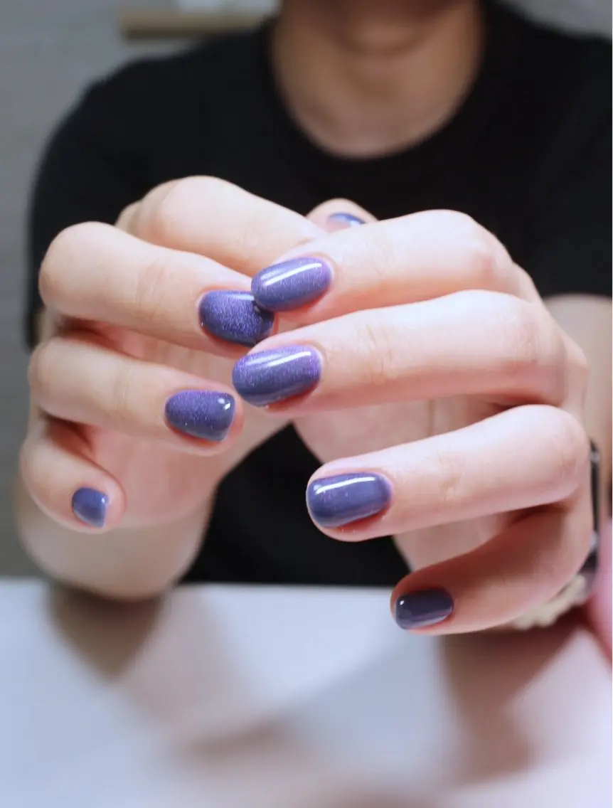ネイル ブルー マグネットネイル ハンドネイル Baku Nailsのネイルデザイン