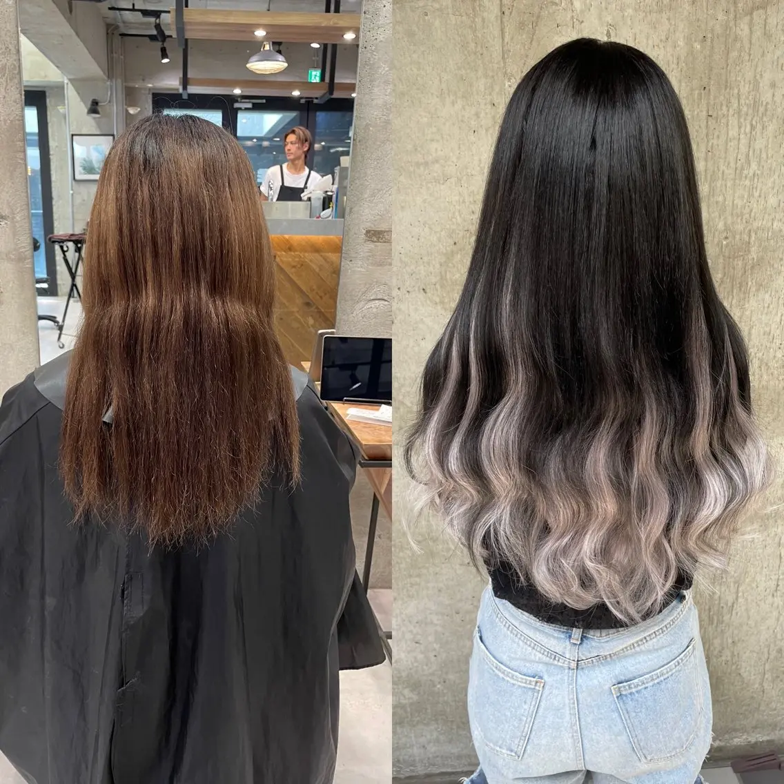 ロング カラー ヘアアレンジ ヘアカラー エクステ TATSUYA アートディレクターのヘアスタイル