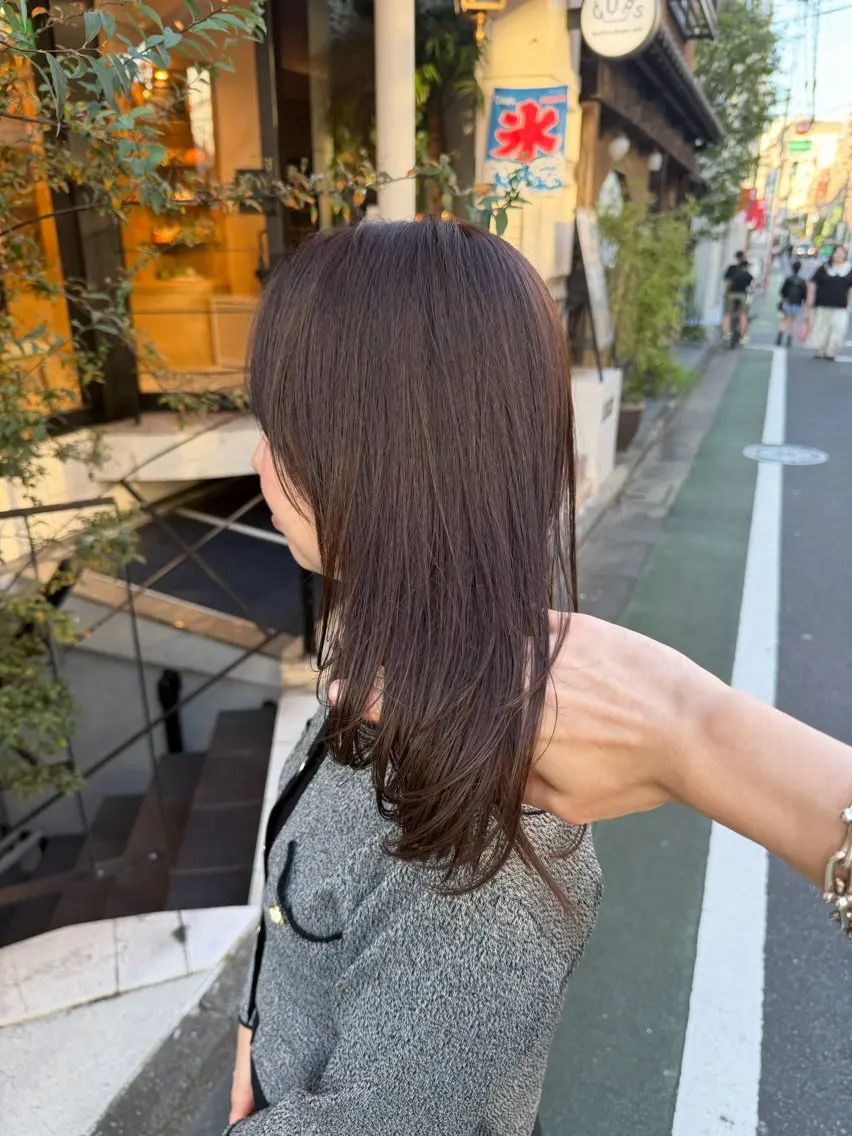 ミディアム カラー カット トリートメント You/透明感カラー レイヤーカット/ボブのヘアスタイル