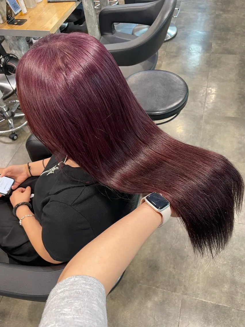 ロング カラー ヘアカラー トリートメント ハイトーン 横浜💞ミオのヘアスタイル