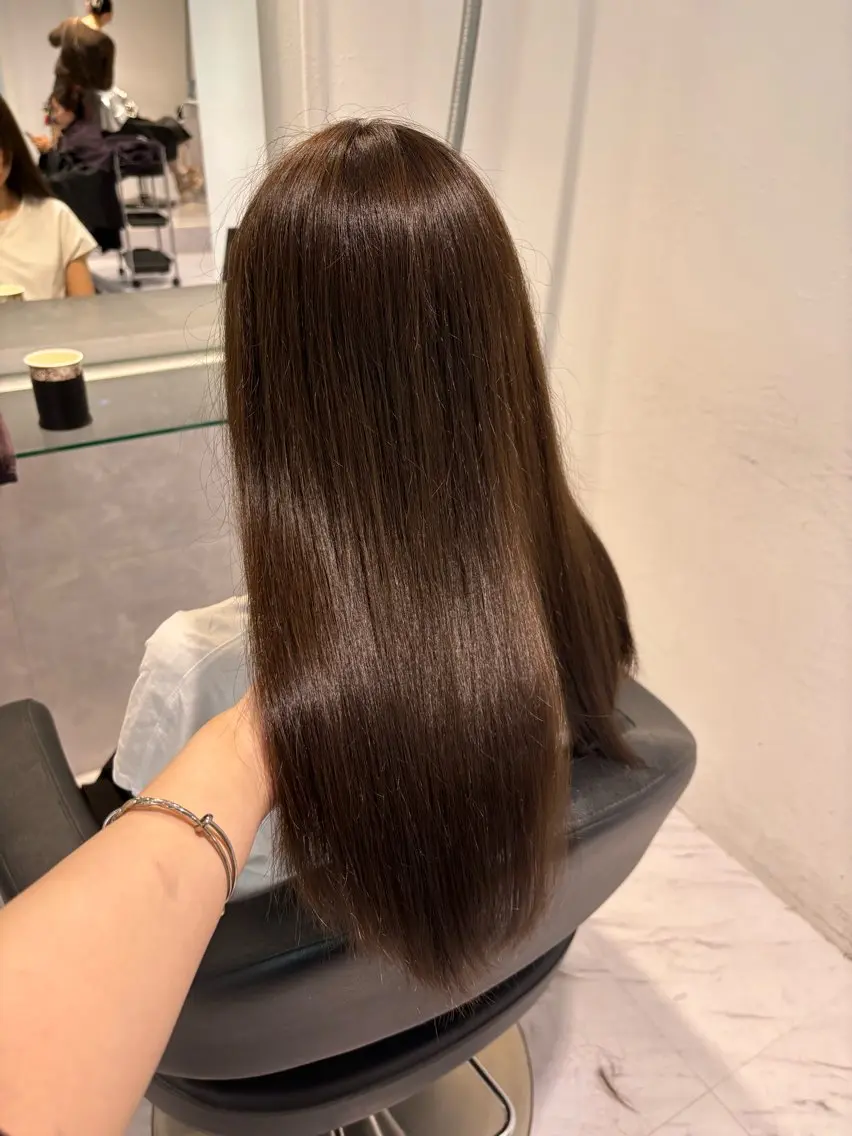 セミロング カラー 表参道♡暗髪♡ 艶カラー♡アユミのヘアスタイル