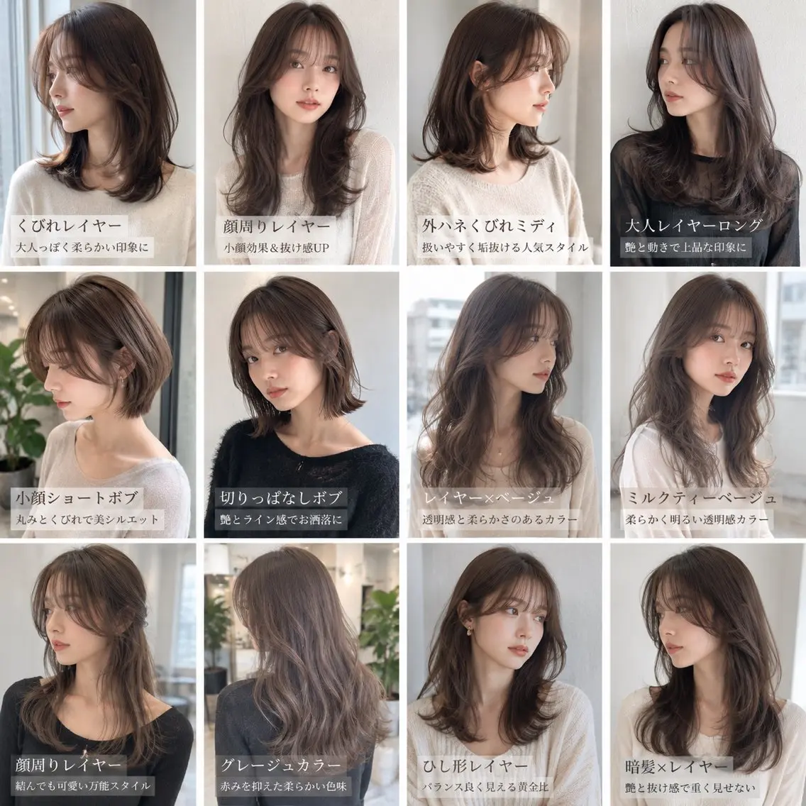 ミディアム カラー 透明感カラー カット 【レイヤーカット】 海老原寛大のヘアスタイル