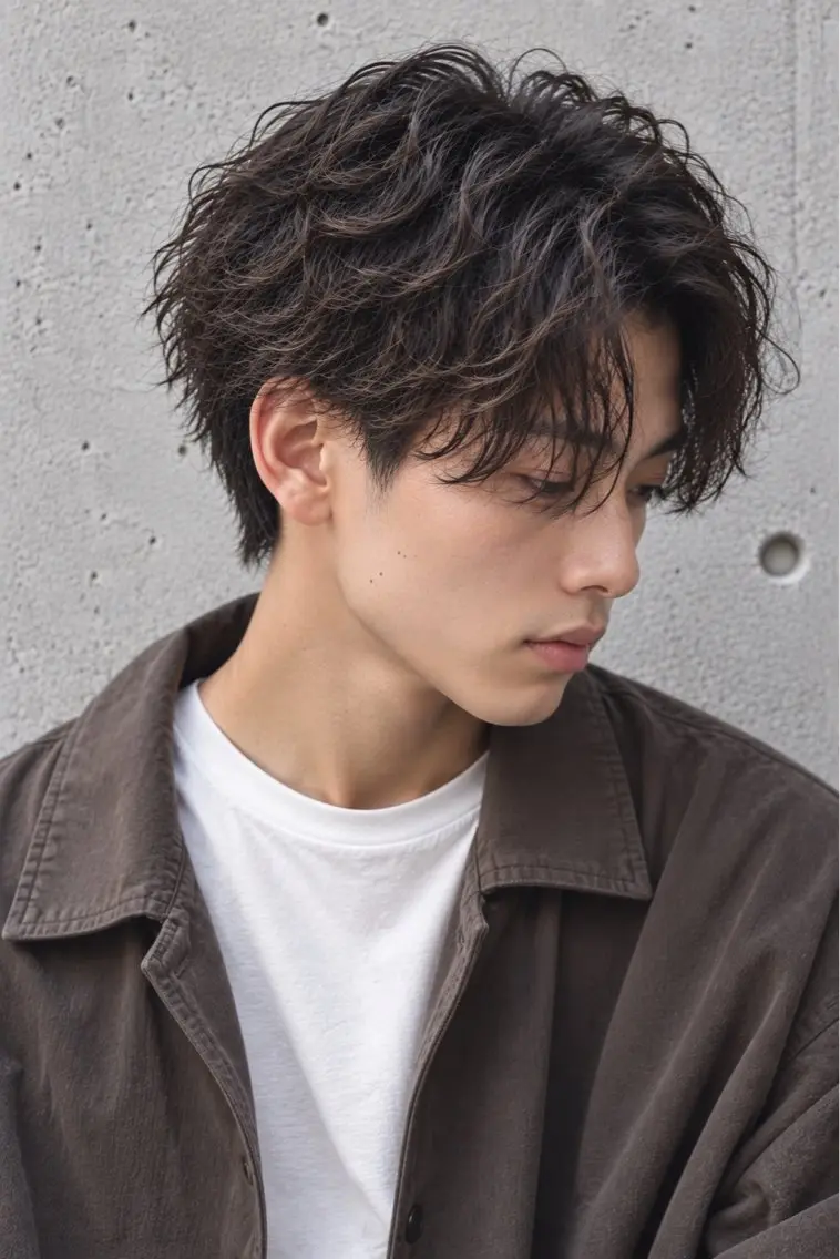 ミディアム パーマ メンズ カット パーマ ORI. men’s hairのヘアスタイル