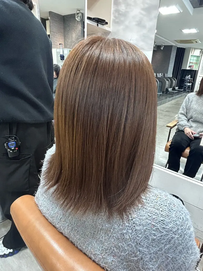 ミディアム カラー ヘアカラー トリートメント 🎀艶カラー🎀 よしいあまねのヘアスタイル