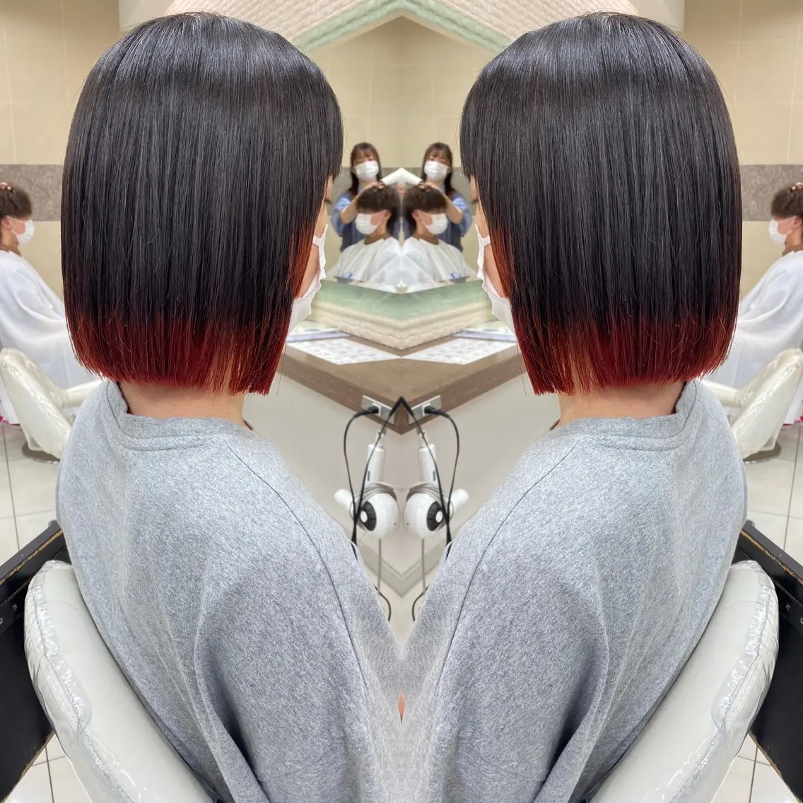 ミディアム カラー レッドカラー カット ヘアカラー 髪質改善カラー/店長 宮内秀峰のヘアスタイル