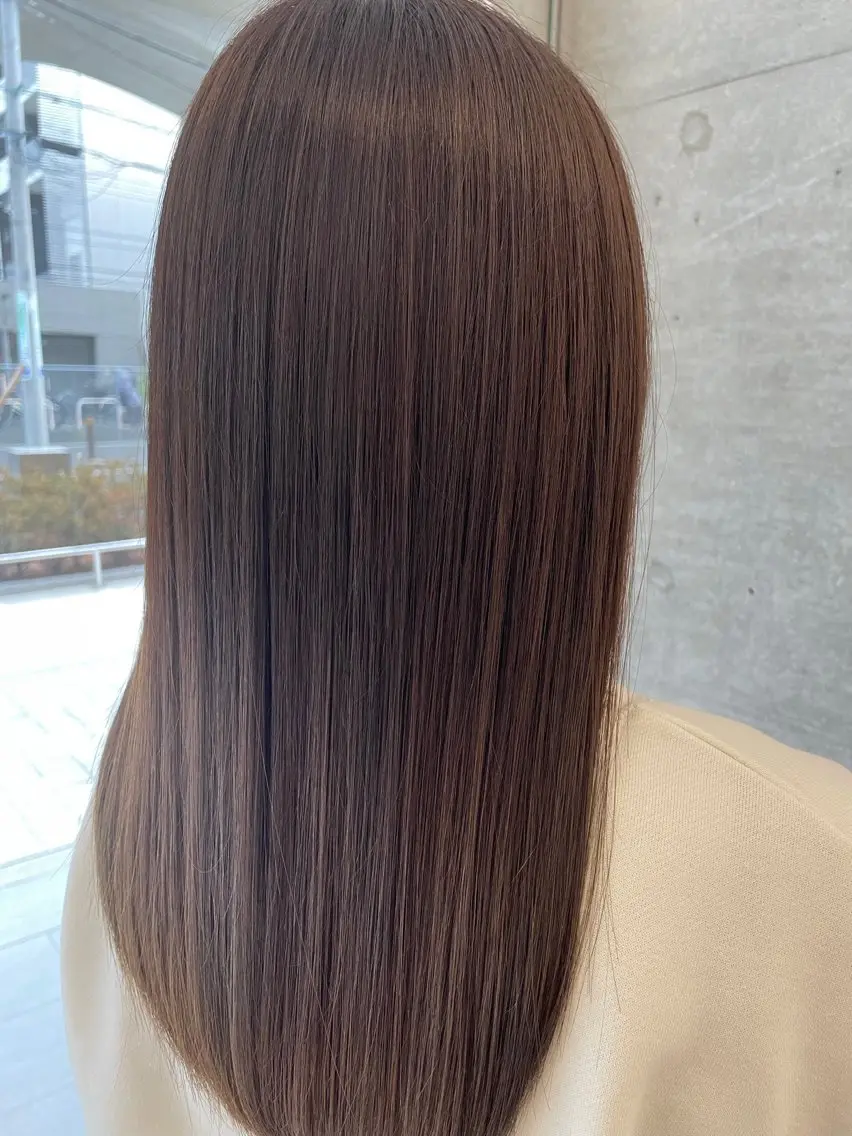 セミロング カラー ベージュカラー 透明感カラー モカベージュ 透明感カラー💐 スズキ　カホのヘアスタイル