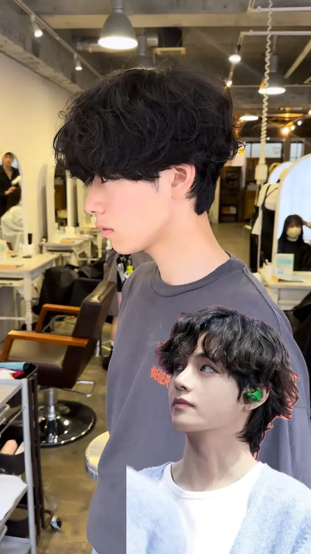 🇰🇷【韓国好きメンズ必見】シャドウパーマ+メンズカット+スタイリング付き🌀#メンズカット#シャドウパーマ#テテの写真
