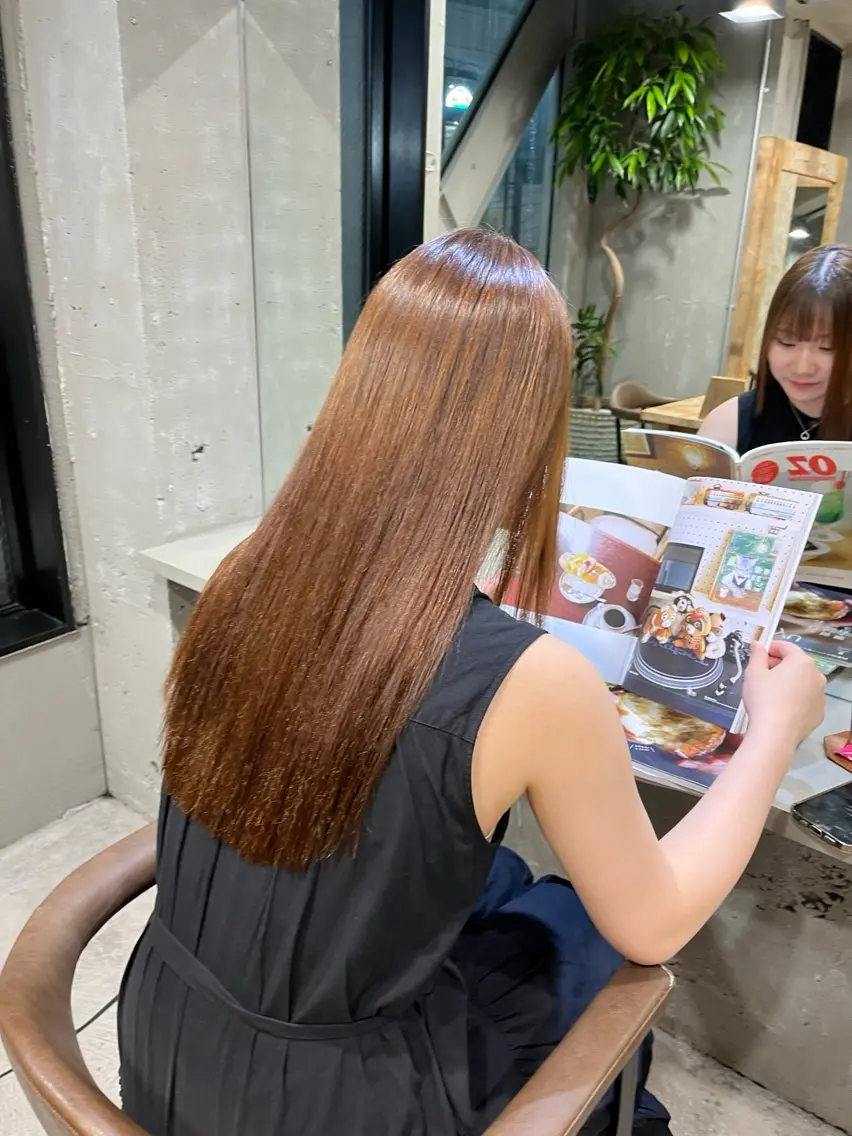 ロング カラー 縮毛矯正 tamakawa hinaのヘアスタイル