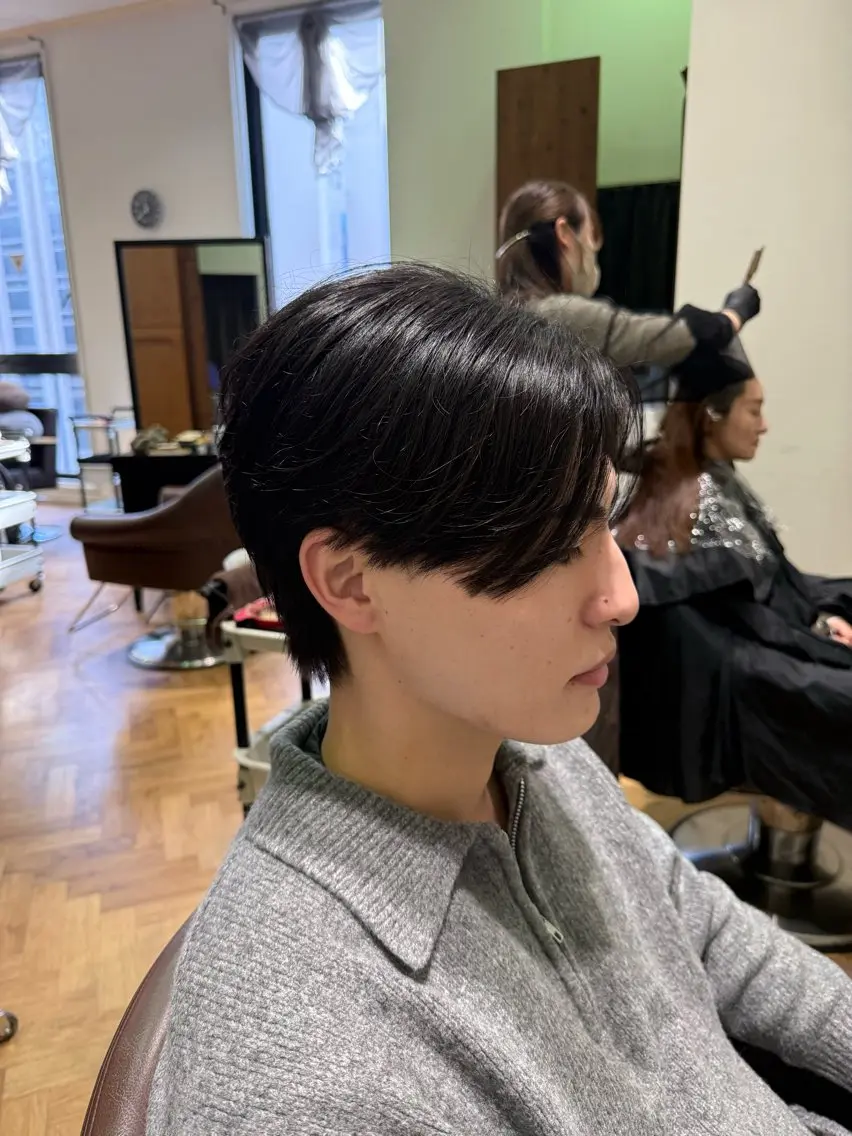 ショート メンズ センターパート メンズ韓国風 韓国風ヘア 溝口 槙里也のヘアスタイル