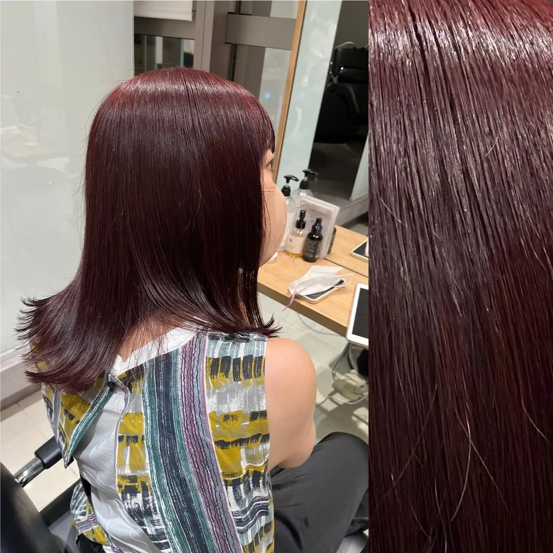 ミディアム カラー ベージュカラー ブリーチ ブラウンカラー ケアブリーチ カシス stylist ◎RUKI.のヘアスタイル