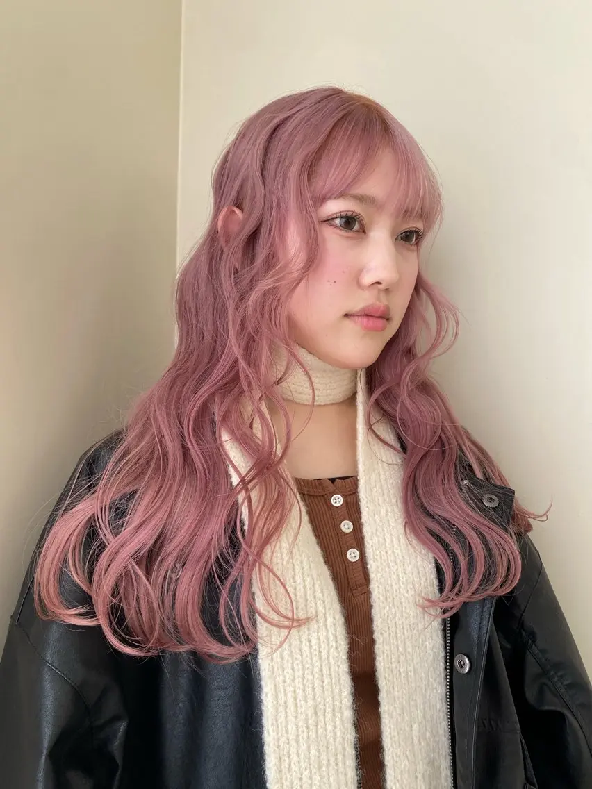 ロング カラー ブリーチ ブロンド ケアブリーチ 透明感カラー ダブルカラー 似合わせカットカラー りおなのヘアスタイル