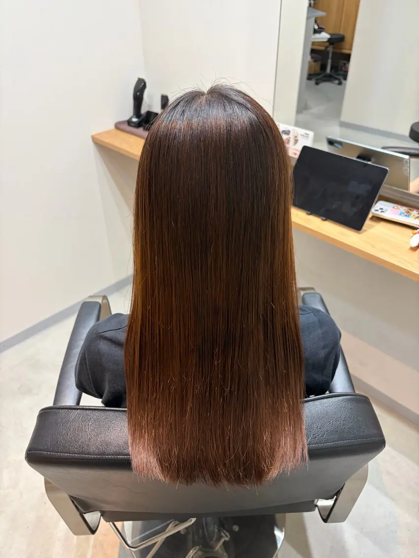 ロング カット 縮毛矯正 トリートメント omaフクダ 縮毛矯正/艶髪カラーのヘアスタイル