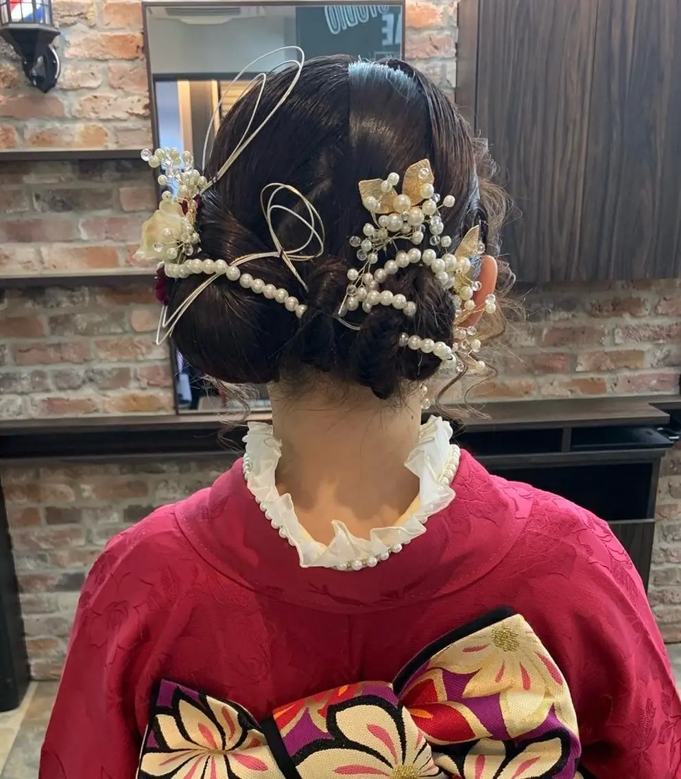 ヘアアレンジ 成人式 岡田 七海のヘアスタイル