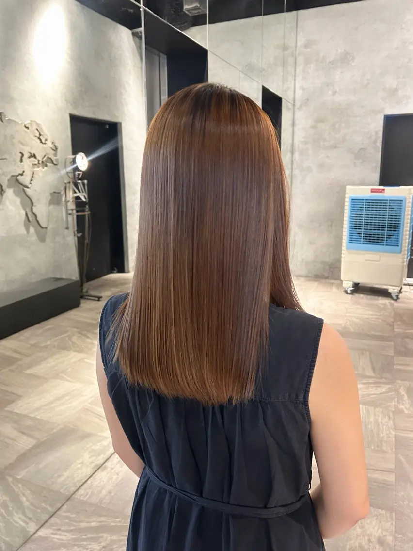 ロング カラー パーマ カット 縮毛矯正 トリートメント 髪質改善/レイヤー/ ボブミディアム/優真のヘアスタイル