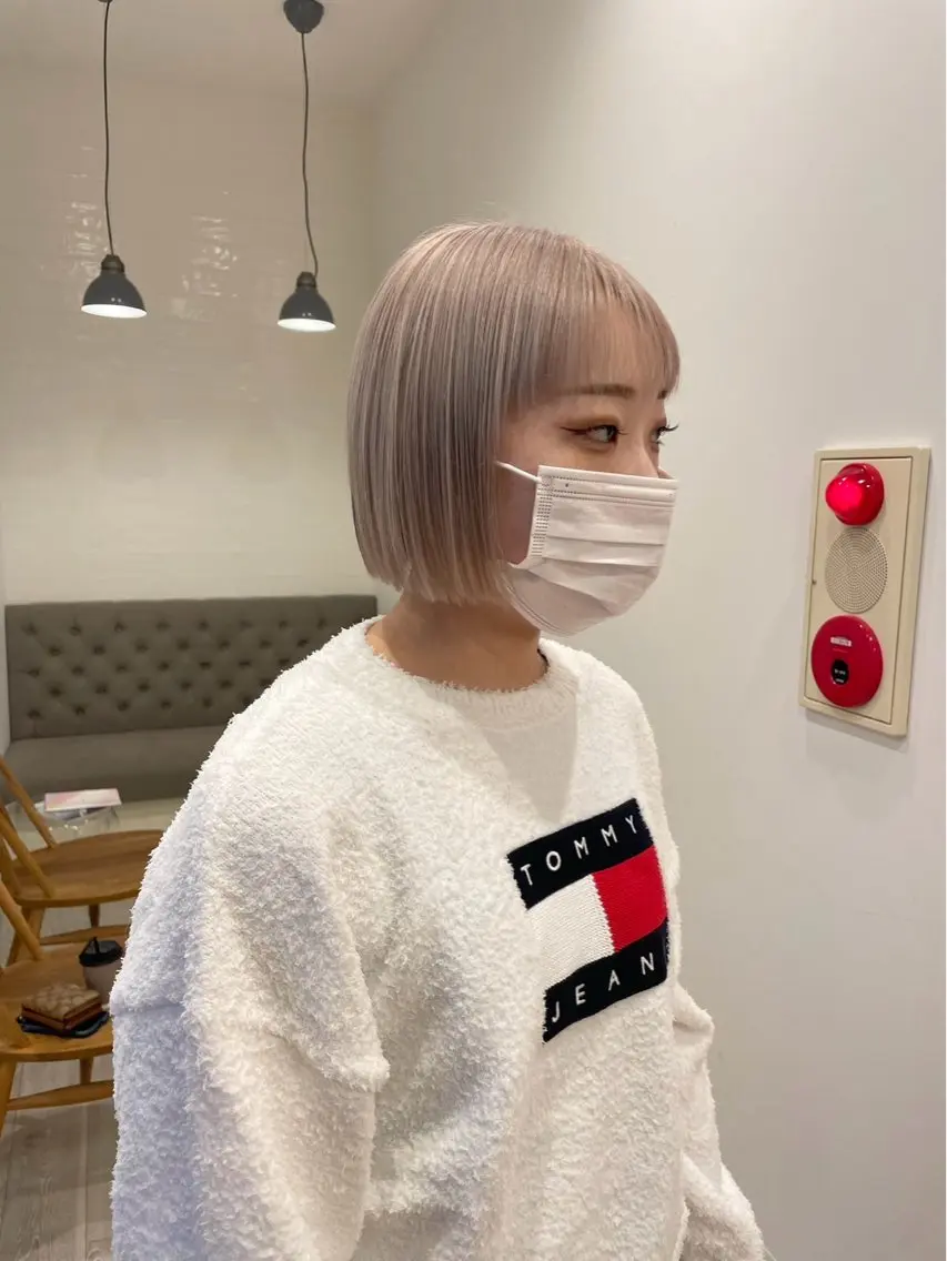 ショート カット ヘアカラー トリートメント ボブ/透明感カラー 長岡/三浦めい🌟のヘアスタイル