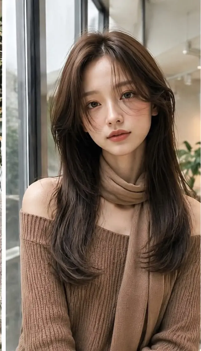 ロング ヘアアレンジ ヘッドスパ 韓国ヘア暖色カラー✨ shionのヘアスタイル