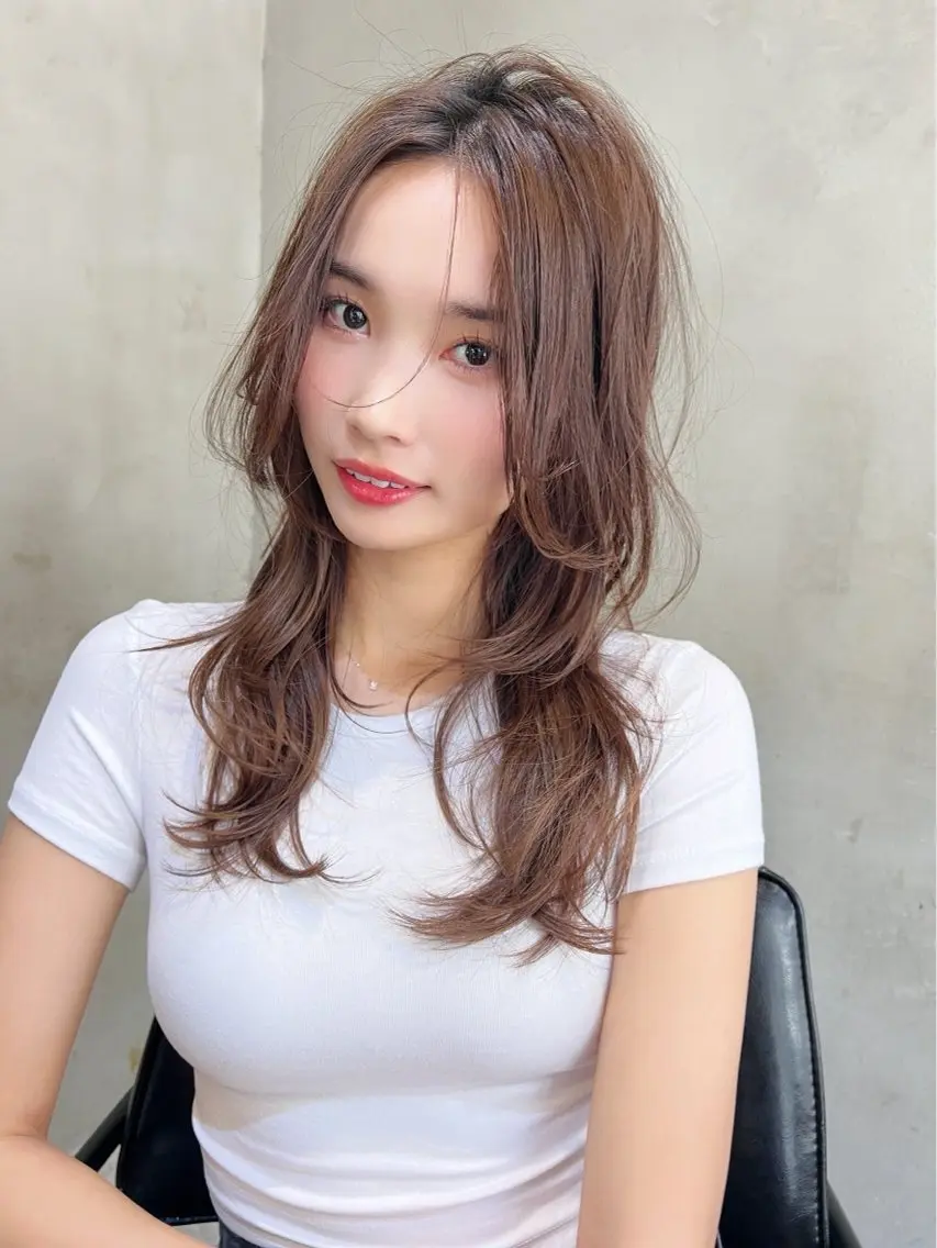 セミロング カラー ヘアアレンジ カット ヘアカラー トリートメント レイヤー/髪質改善/ /北 啓吾のヘアスタイル