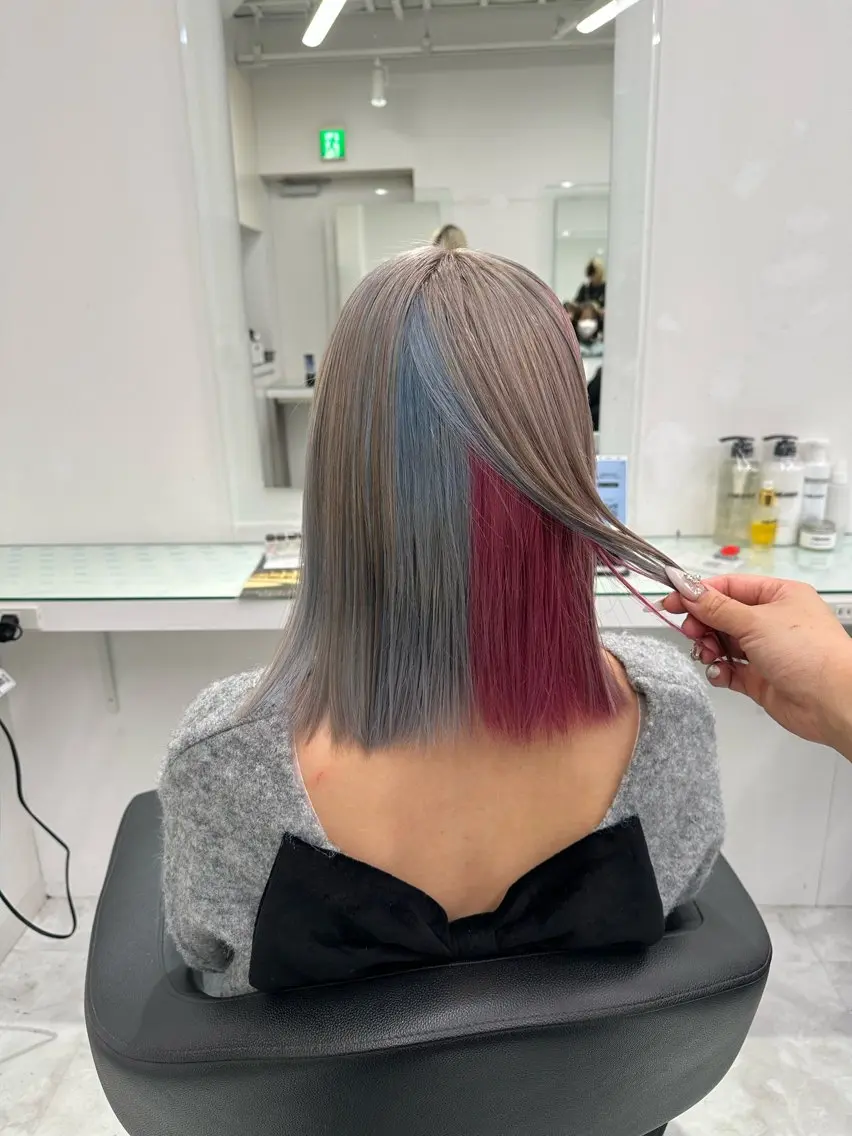ミディアム カラー ヘアカラー トリートメント ヘッドスパ ヘアセット ❄最強かわいいカラー ❄️MINA❄️のヘアスタイル