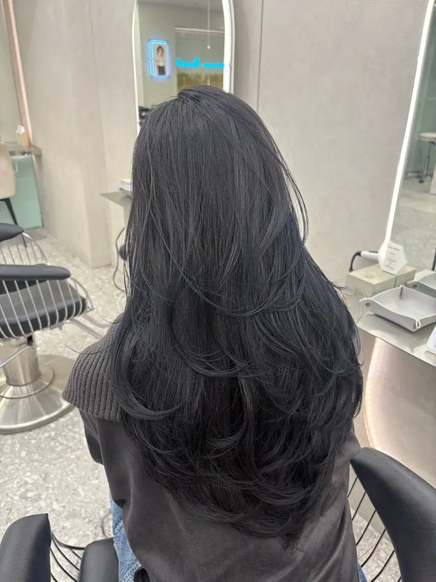 ロング ハッシュカット ハイレイヤー 韓国風ヘア レイヤーカット Yuta✂︎ 韓国レイヤー🪽のヘアスタイル