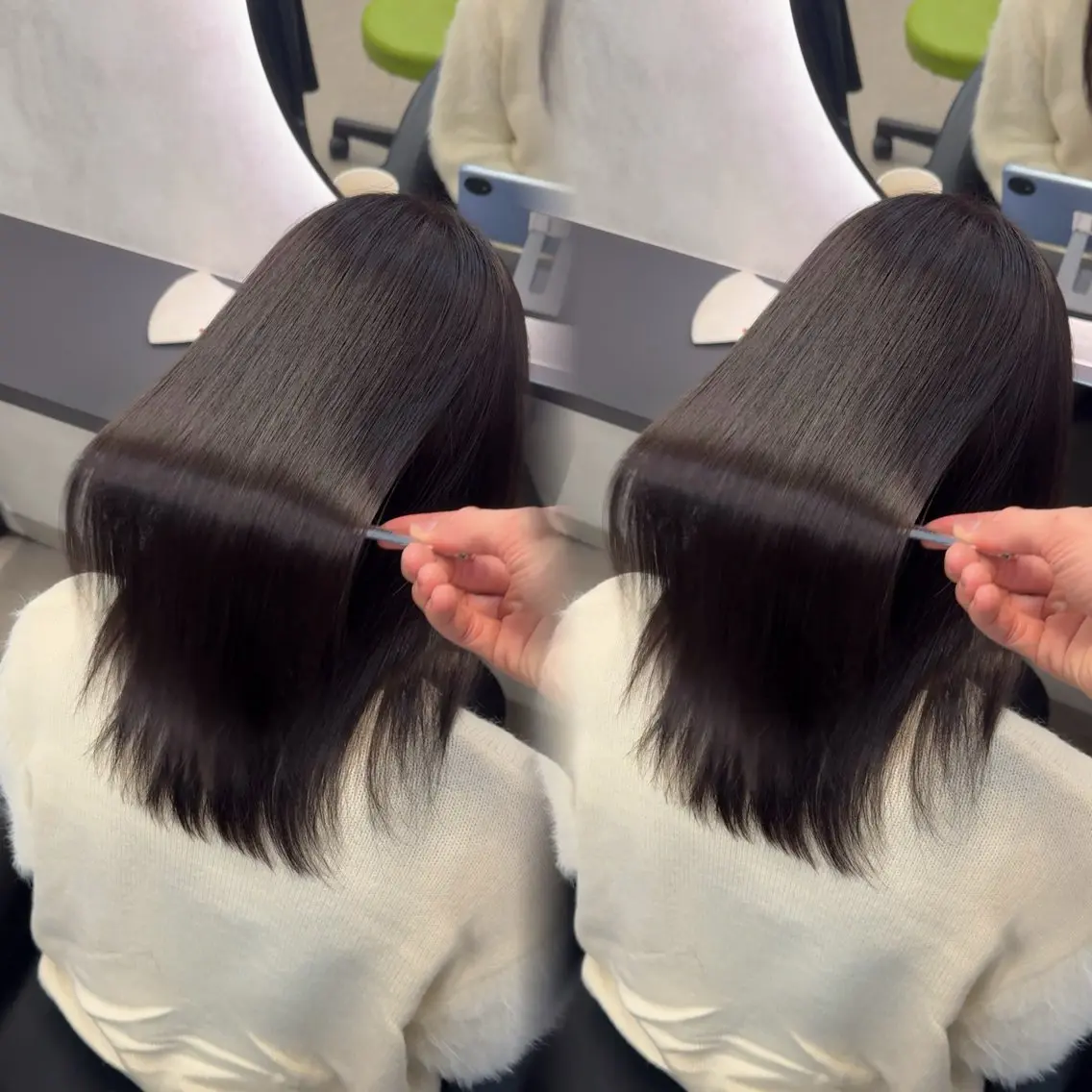 セミロング カラー ヘアアレンジ ヘアカラー 縮毛矯正 トリートメント 新宿 /髪質改善/ レイヤー/ヒュウガのヘアスタイル