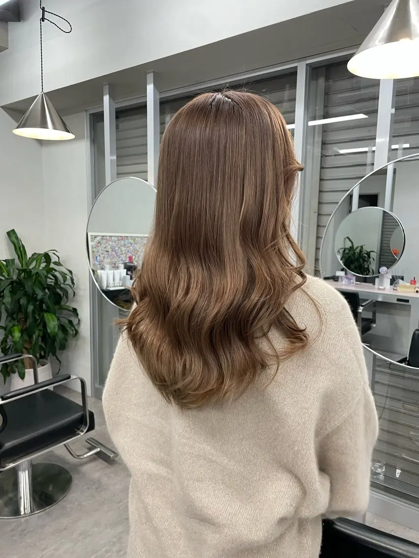 セミロング ブリーチ/ベージュ 💕/momoaのヘアスタイル