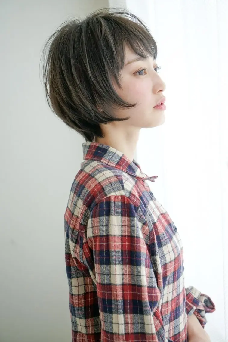 ショート カラー カット 訪問美容ウィッグ のお店　つむぎのヘアスタイル