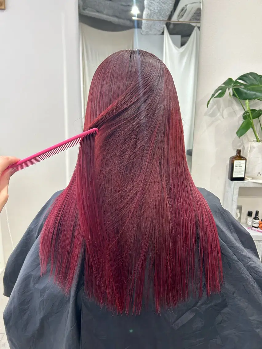 ロング カラー ブリーチ ブリーチなしカラー カット ヘアカラー AKO .のヘアスタイル