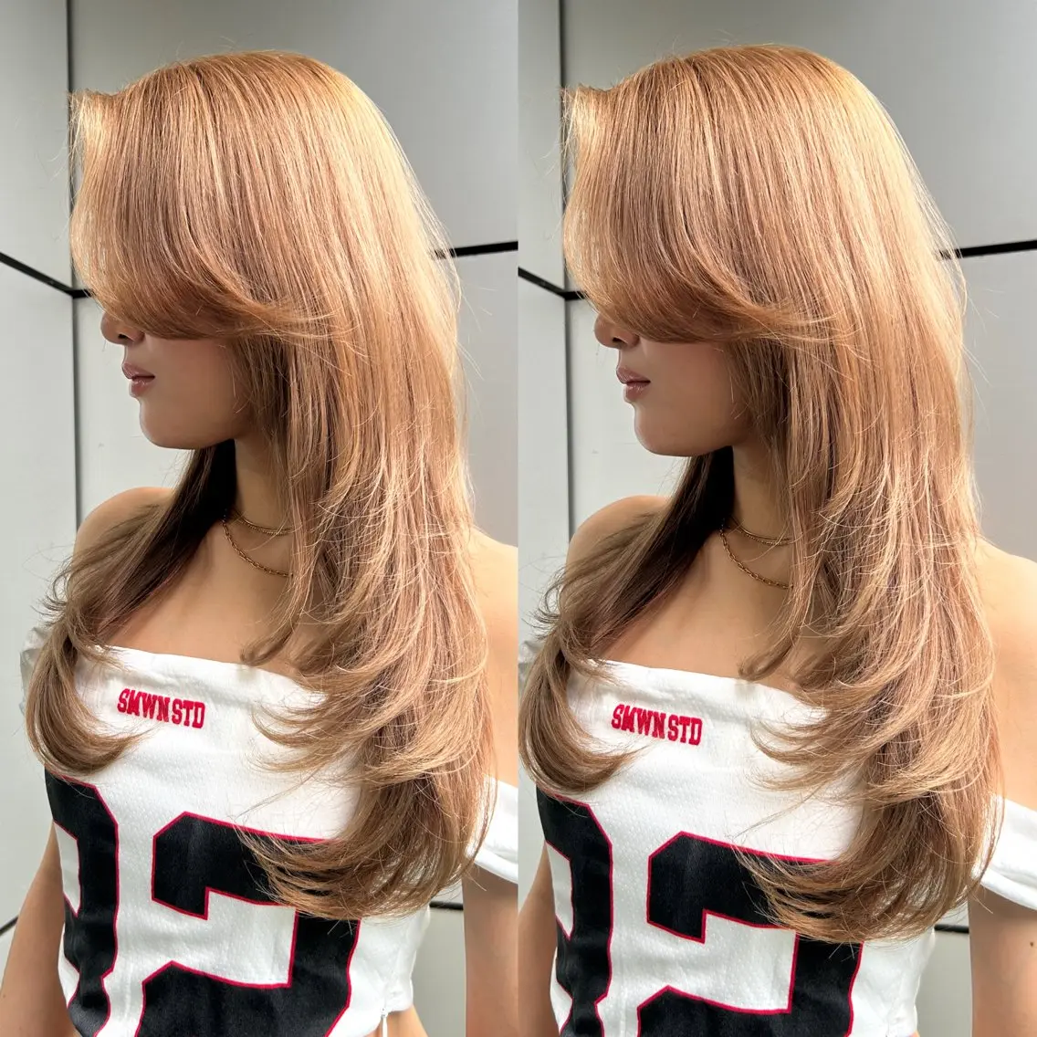 ロング カラー カット ヘアカラー トリートメント 🍒ハイレイヤー🍒 海外ヘア🍒Momoのヘアスタイル