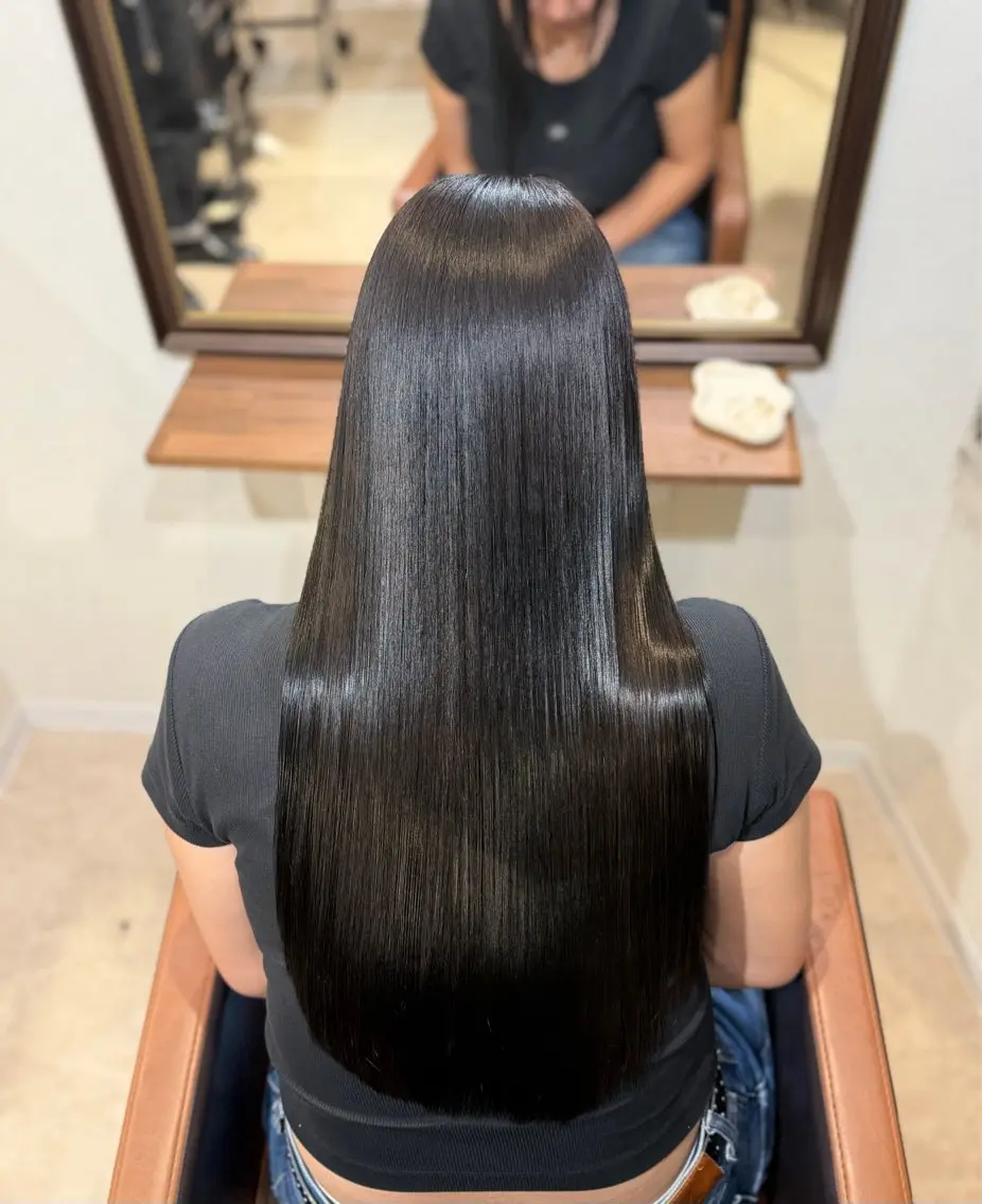 ロング 縮毛矯正 トリートメント カラーモデル様 大募集!!のヘアスタイル