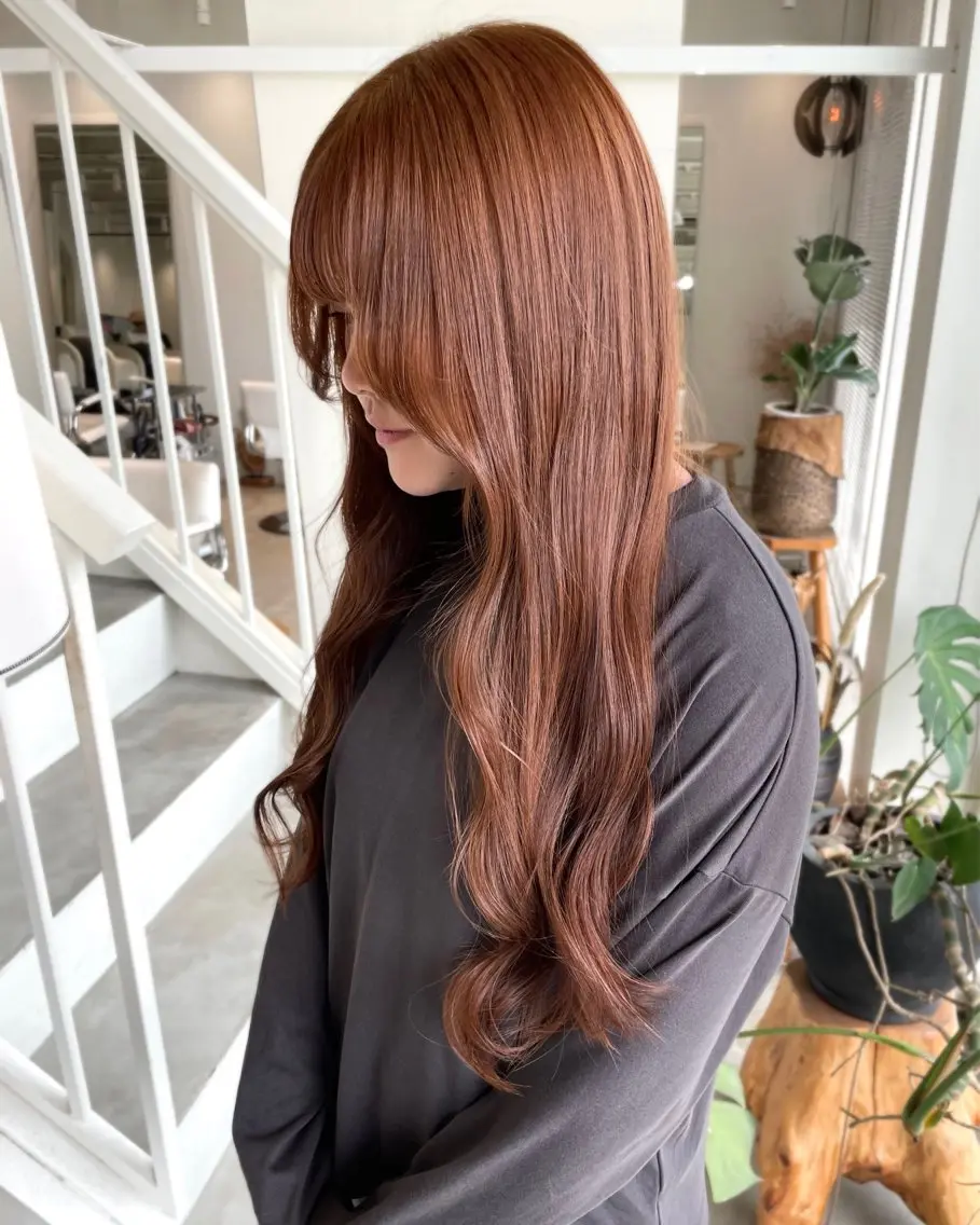 ロング カラー カット ヘアカラー 林 千聖のヘアスタイル