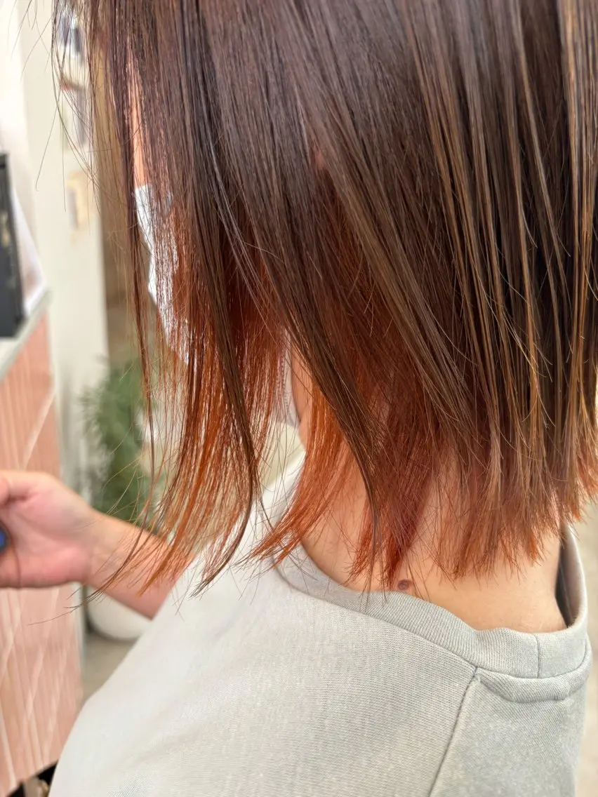 ミディアム カラー インナーカラー 角谷 靖子のヘアスタイル