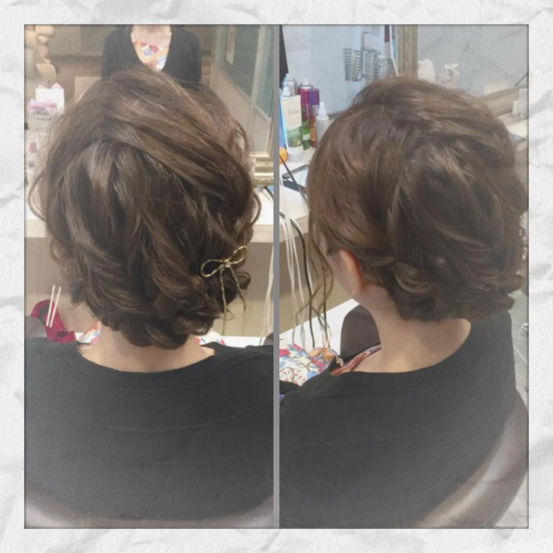 ミディアム ヘアアレンジ 結婚式・ブライダル ヘアセット ヘアセット/着付け 𓇼 まつもと𓇼のその他イメージ