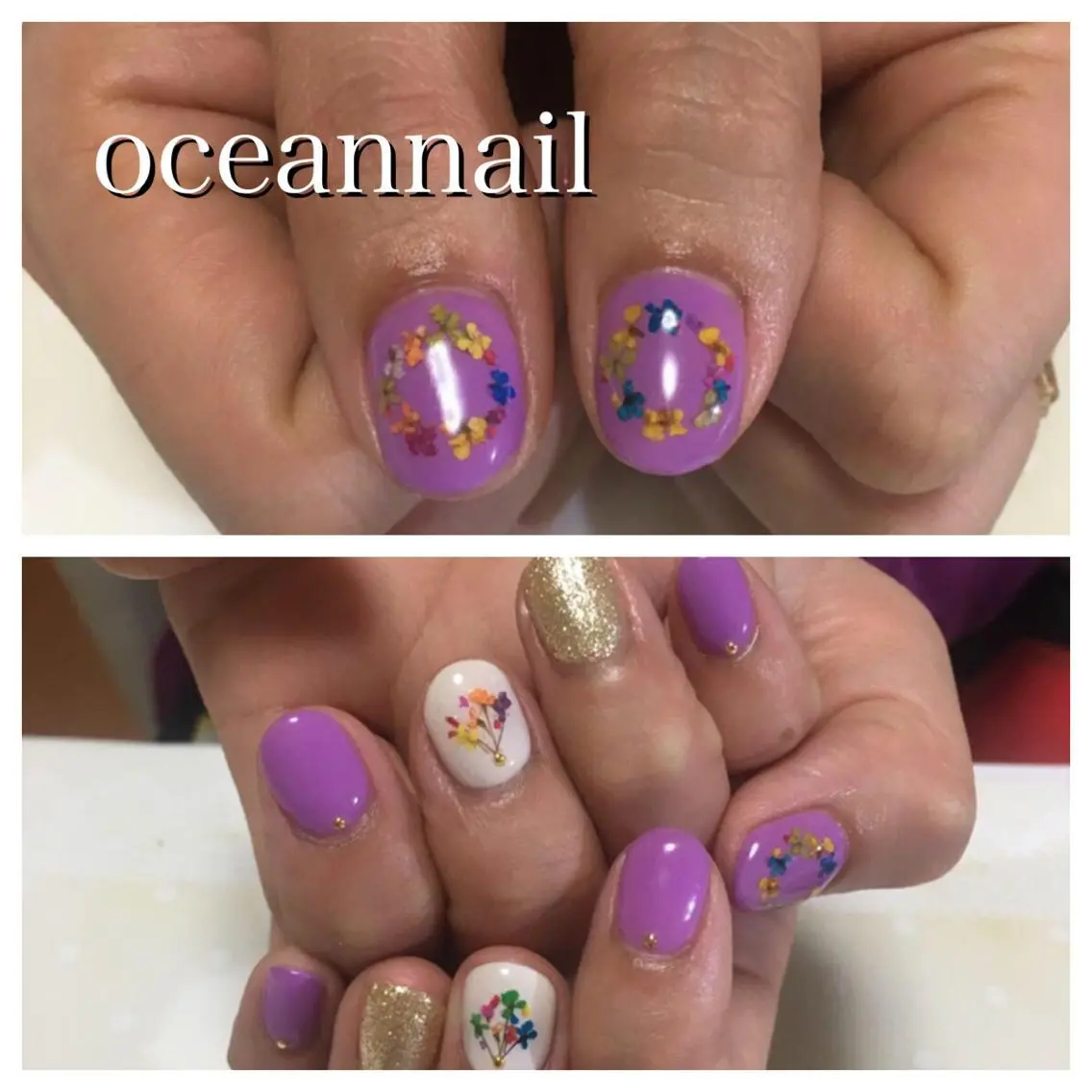 ネイル フラワーネイル ワンカラーネイル プライベートサロン oceannailのネイルデザイン