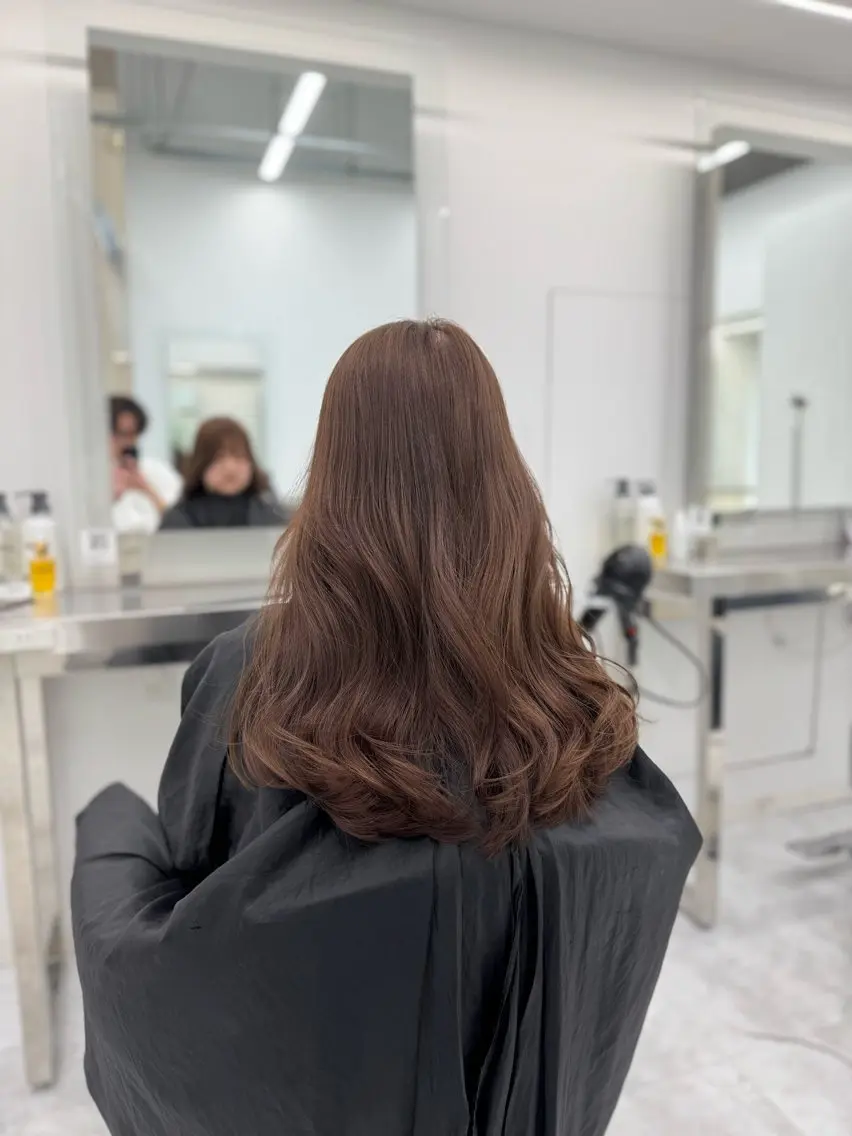 ロング カラー カット ヘアカラー トリートメント ヘッドスパ ヘアセット 韓国トレンドカット カラー🤍しゅうじのヘアスタイル