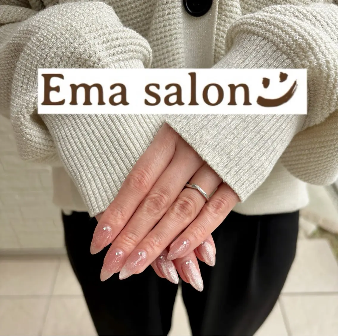 ネイル キラキラネイル マグネットネイル ピンク 赤色 ハンドネイル Ema salon hiromiのネイルデザイン