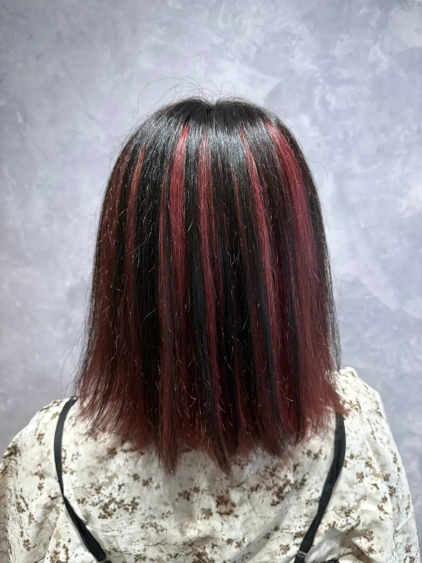 ミディアム カラー ブリーチ ピンクカラー ヘアカラー トリートメント Mika/岡崎市 /メンズ/艶カラーのヘアスタイル