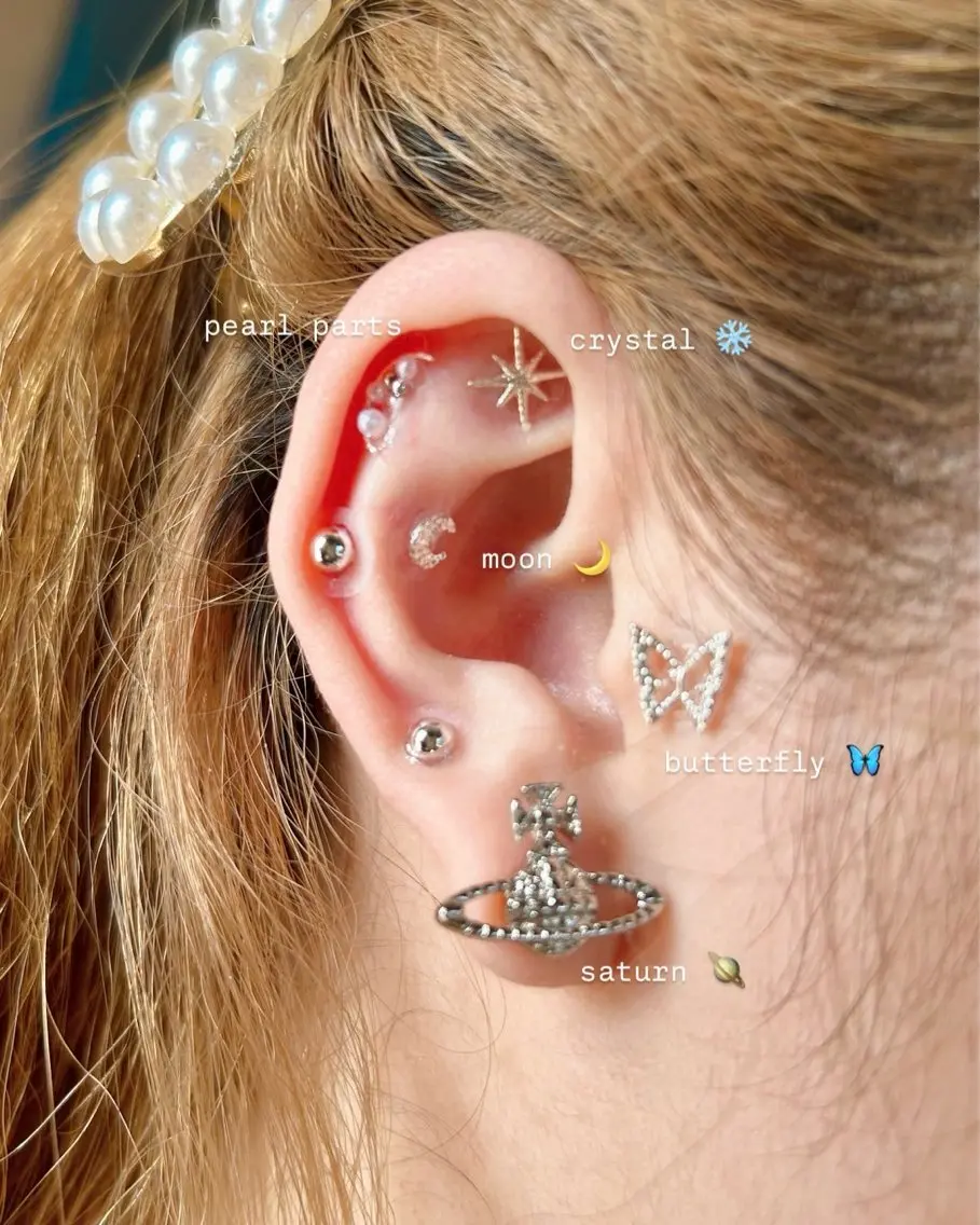 【付け放題】耳つぼジュエリー💎追加料金なし👂✨💜💙🧡💚❤️の写真