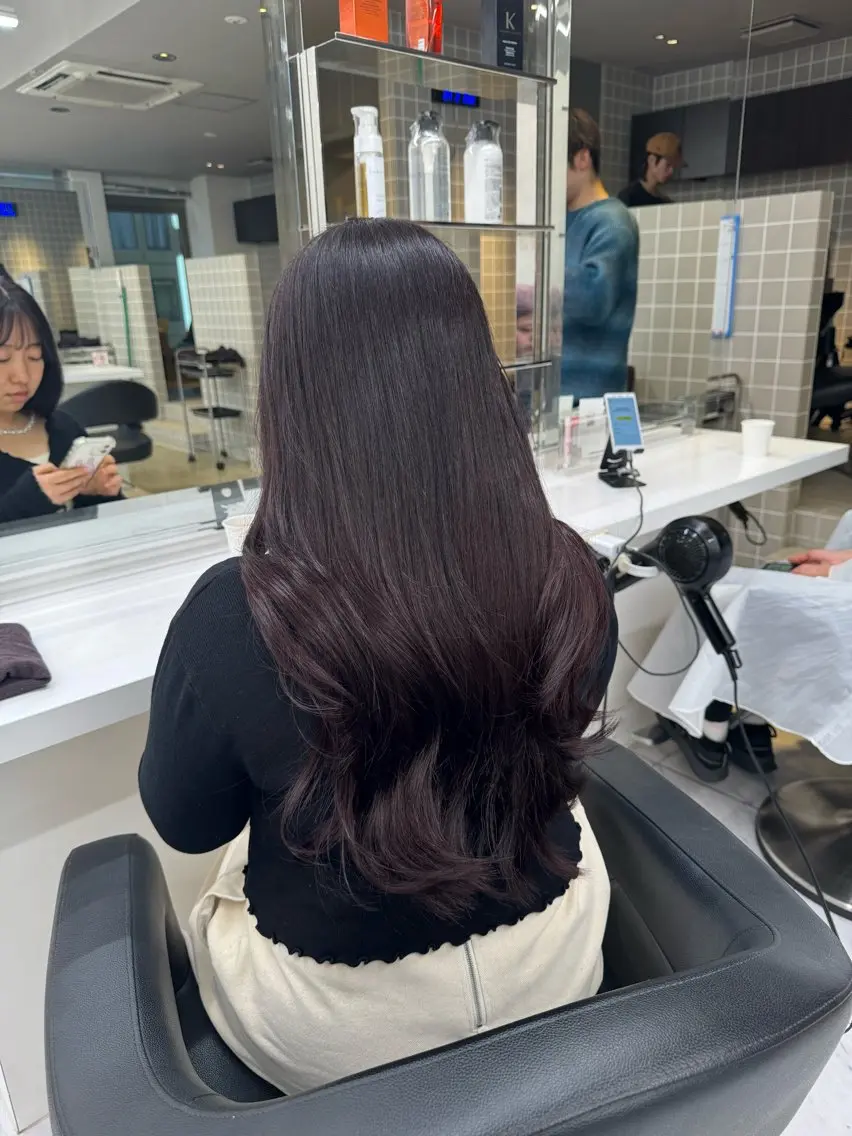 ロング カラー パーマ ヘアアレンジ メンズ キッズ 韓国系🇰🇷🩶 艶暗髪/MEIのヘアスタイル
