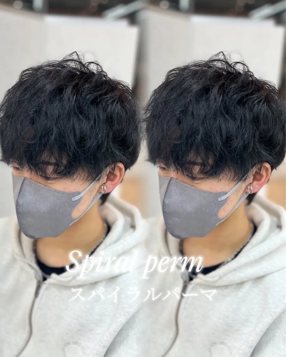 メンズ メンズパーマ naho💚 カットモデル✂️.⋆のヘアスタイル
