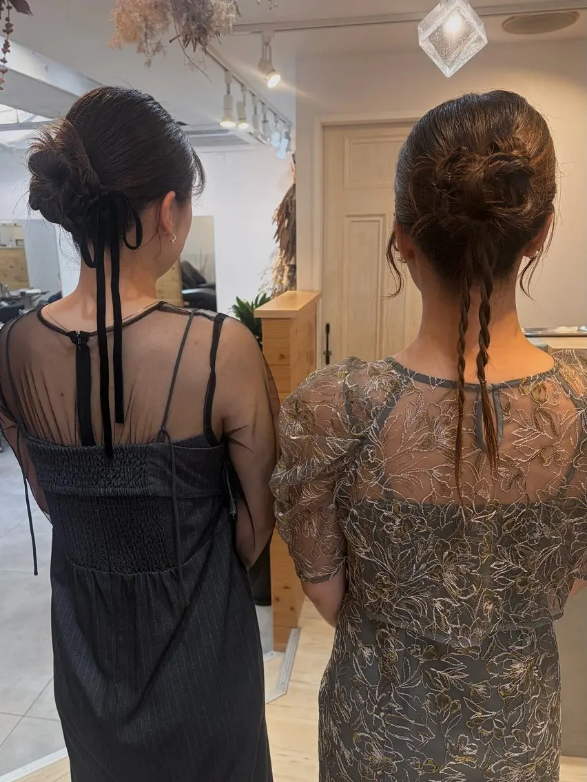 ロング ヘアアレンジ 結婚式・ブライダル ヘアセット cana 札幌レイヤースタイルのヘアスタイル