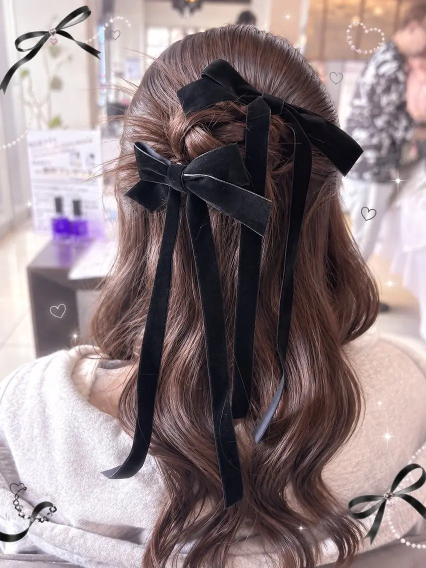 ヘアアレンジ ハーフアップ 結婚式・ブライダル デート 簡単アレンジ ヘアセット Azu🎀／ﾏﾂｴｸ 🍒/ﾌﾞﾗｳﾝ🤎のマツエク・マツパデザイン